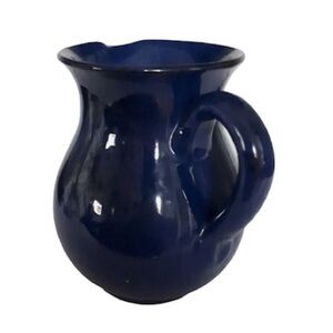 Cobalt Blue Water Pitcher Vintage Italian Design w/ smooth ceramic glass finish